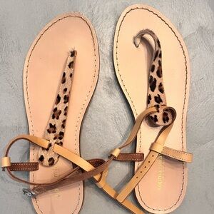 Sophia Milano Beige and Leopard Sandals